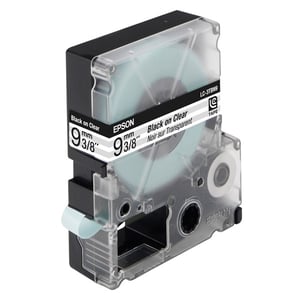 Afbeelding van Epson LC-3TBN9 tape zwart op transparant 9 mm (9m)