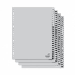 Afbeelding van Kangaro G4100CM A4 index | plastic | 1-100 | 23-gaats