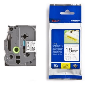 Afbeelding van Brother TZe-S241 extra klevend tape zwart op wit 18mm x 8m (origineel)