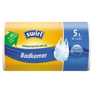 Afbeelding van Swirl vuilniszakken met handvatten | voor badkamer | 5 liter | 40 stuks