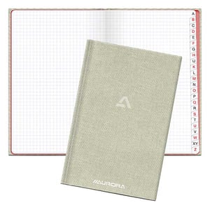 Afbeelding van Aurora R2396SQ5 notitieboek met A-Z tabs | A5 | geruit | 80 gr. | 96 vel | grijs
