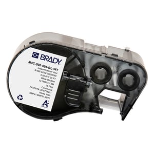 Afbeelding van Brady M4C-500-595-BL-WT vinyl labels wit op blauw | 12,70 mm x 7,62 m (origineel)