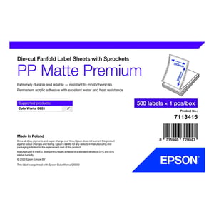 Afbeelding van Epson 7113415 PP matte label 203 x 305 mm (origineel)