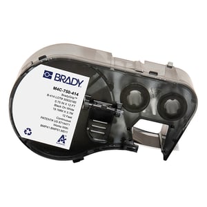 Afbeelding van Brady M4C-750-414 polyester klitmateriaal labels zwart op wit | 19,05 mm x 3,66 m (origineel)