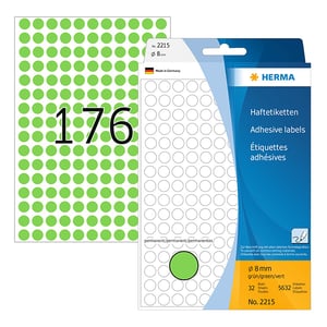Afbeelding van Herma 2215 multifunctionele etiketten | 8 mm | groen | 5632 etiketten