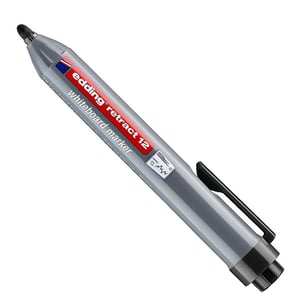 Afbeelding van Edding Retract 12 whiteboard marker | zwart | ronde punt | 1,5 - 3 mm
