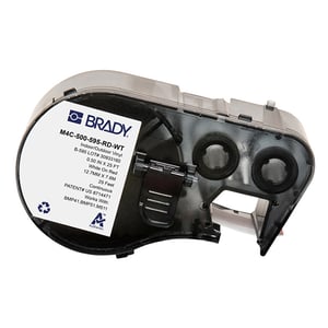 Afbeelding van Brady M4C-500-595-RD-WT vinyl labels wit op rood | 12,70 mm x 7,62 mm (origineel)