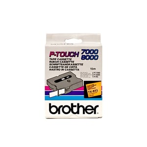 Afbeelding van Brother TX-B51 tape zwart op neon oranje 24mm x 15m (origineel)