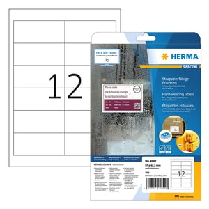 Afbeelding van Herma 4692 folie etiketten | weerbestendig | A4 | 97 x 42,3 mm | wit | 300 etiketten