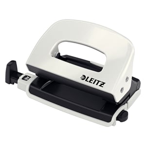 Afbeelding van Leitz 50601095 WOW mini perforator | metaal | metallic wit | 2-gaats | tot 10 vel