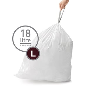 Afbeelding van Simplehuman vuilniszakken | met trekband | code L | 18 liter | 20 stuks