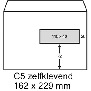 Afbeelding van Raadhuis dienstenvelop | zelfklevend | C5 | venster rechts | 162 mm x 229 mm | 500 stuks