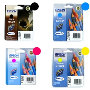 Afbeelding van Epson T032X (black+ cyan+ magenta+ yellow)