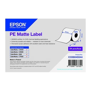 Afbeelding van Epson C33S045544 PE matte label 51mm x 29m (origineel)
