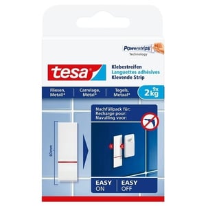 Afbeelding van Tesa 77760 navulverpakking kleefstrips | voor tegels en mentaal | tot 2 kg | 9 stuks