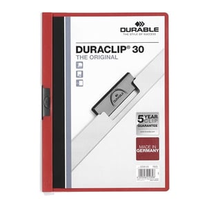 Afbeelding van Durable 220003 Duraclip klemmap | A4 | rood | voor 30 pagina’s