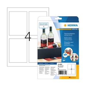 Afbeelding van Herma 8882 flesetiketten | A4 | 90 x 120 mm | wit | 40 etiketten