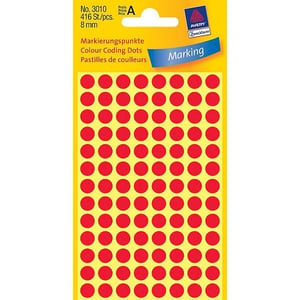 Afbeelding van Avery Zweckform 3010 markeringspunten | 8 mm | rood | 416 etiketten