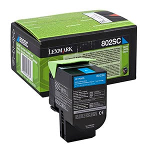 Afbeelding van Lexmark 80C2SC0 nr. 802SC toner cartridge cyaan (origineel)