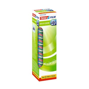 Afbeelding van Tesa Eco & Clear plakband | transparant | 15 mm x 10 m | 10 rollen