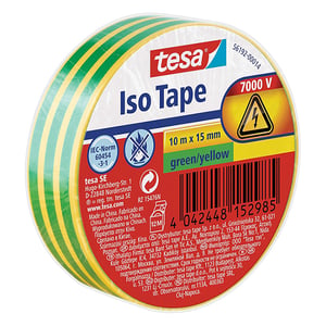 Afbeelding van Tesa 56192-00014-22 isolatietape | groen/geel | 15 mm x 10 m