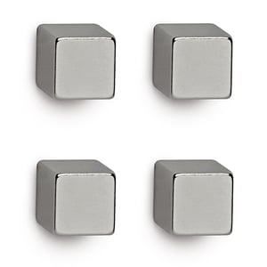 Afbeelding van Maul glasmagneet | neodymium | nikkel | kubus | 10 x 10 x 10 mm | 4 stuks