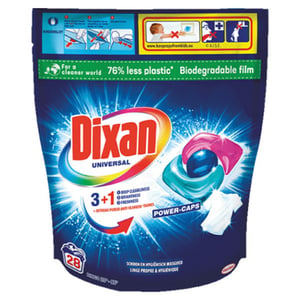 Afbeelding van Dixan Power Caps Wasmiddel Pods | 336 gram | 28 pads