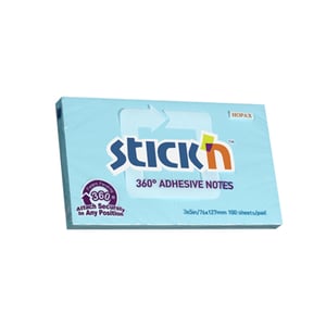 Afbeelding van Stick’n memoblok | 360 graden lijmrand | 76 x 127 mm | blauw | 100 vel