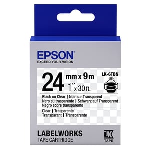 Afbeelding van Epson LK-6TBN tape zwart op transparant 24mm (origineel)