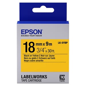 Afbeelding van Epson LK-5YBP tape zwart op pastel geel 18mm (origineel)