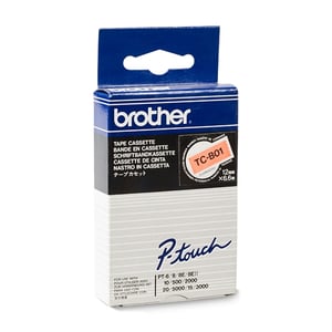 Afbeelding van Brother TC-B01 tape zwart op oranje 12mm x 7,7m (origineel)