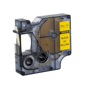 Afbeelding van DYMO S0720790 / 43618 tape zwart op geel 6mm (huismerk)