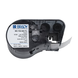 Afbeelding van Brady MC-750-584-YL plastic labels | 19,05mm x 6,1 m