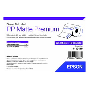 Afbeelding van Epson 7113410 PP matte label 102 x 51 mm (origineel)
