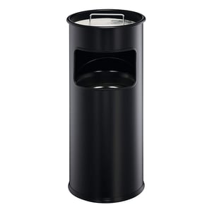Afbeelding van Durable 333001 vuilnisbak | met asbak | metaal | zwart | 17 liter