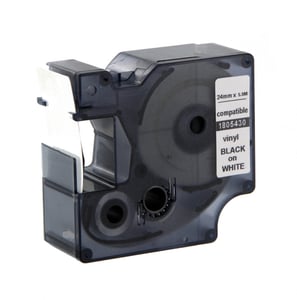 Afbeelding van DYMO 1805430 IND Rhino tape vinyl zwart op wit 24mm (huismerk)