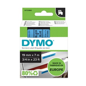 Afbeelding van DYMO S0720860 / 45806 tape zwart op blauw 19mm (origineel)