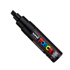 Afbeelding van POSCA PC-8K verfmarker | zwart | beitel punt | 8 mm