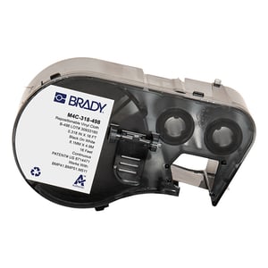 Afbeelding van Brady M4C-318-498 vinylweefsel labels zwart op wit | 8,08 mm x 4,88 m (origineel)