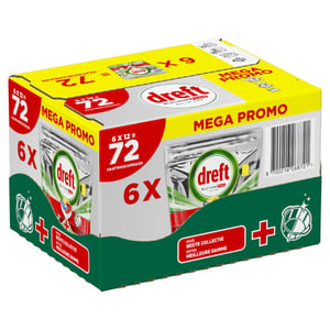 Afbeelding van Dreft Platinum Plus Anti-Dofheidstechnologie Vaatwastabletten | Lemon | 72 stuks