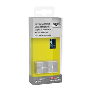 Afbeelding van Sigel krachtmagneet | Superdym | aluminium | kubus | 20 x 10 x 20 mm | 2 stuks