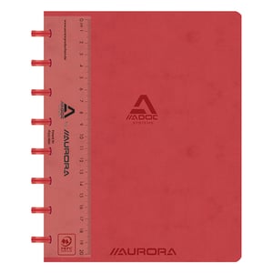 Afbeelding van Aurora 3811.741R Adoc schrift met liniaal | A5 | gelinieerd | 90 gr. | 72 vel | rood