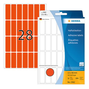 Afbeelding van Herma 2362 multifunctionele etiketten | 13 x 40 mm | rood | 896 etiketten