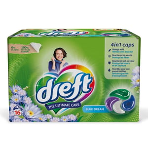 Afbeelding van Dreft 4 in 1 Caps | ultimate care blue dream | 16 stuks | 352gr