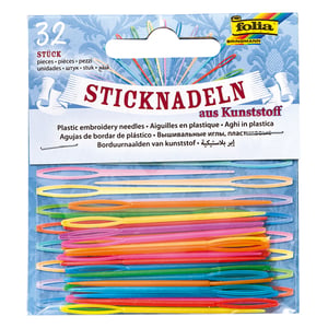 Afbeelding van Folia borduurnaalden | kunststof | diverse kleuren | 32 stuks