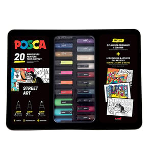 Afbeelding van Posca PC-1MC/PC-3M/PC-5M verfmarkerset | in metalen doos | 20 stuks