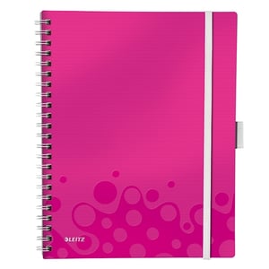 Afbeelding van Leitz spiraalblok 4645 Wow Be Mobile Book | A4 | geruit | roze metallic | 80gr. | 80 vel