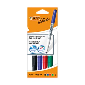 Afbeelding van BIC Velleda 1741 whiteboard marker set | 4 stuks | ronde punt | 1,4 mm