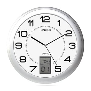 Afbeelding van Unilux Instinct wandklok | kunststof | zilvergrijs | 30,5 cm