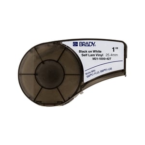 Afbeelding van Brady M21-1000-427 tape gelamineerd vinyl | zwart op wit | 25,4mm x 4,30m